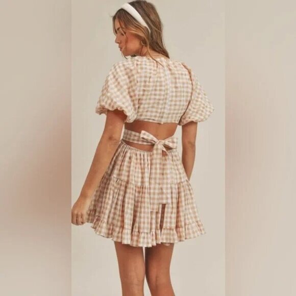 Women's - Mable Gingham Cutout Dress, Size Small - Picture 2 of 12